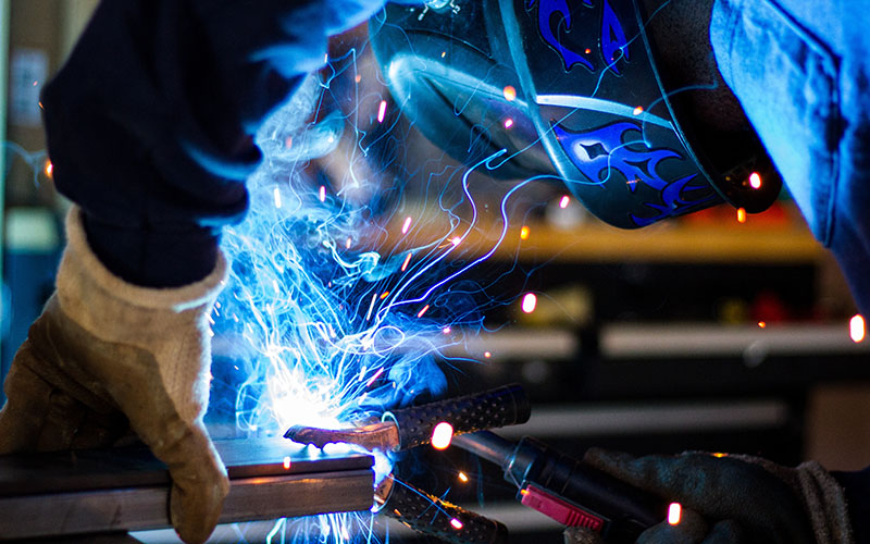  A welder in B&C fabrications Ireland